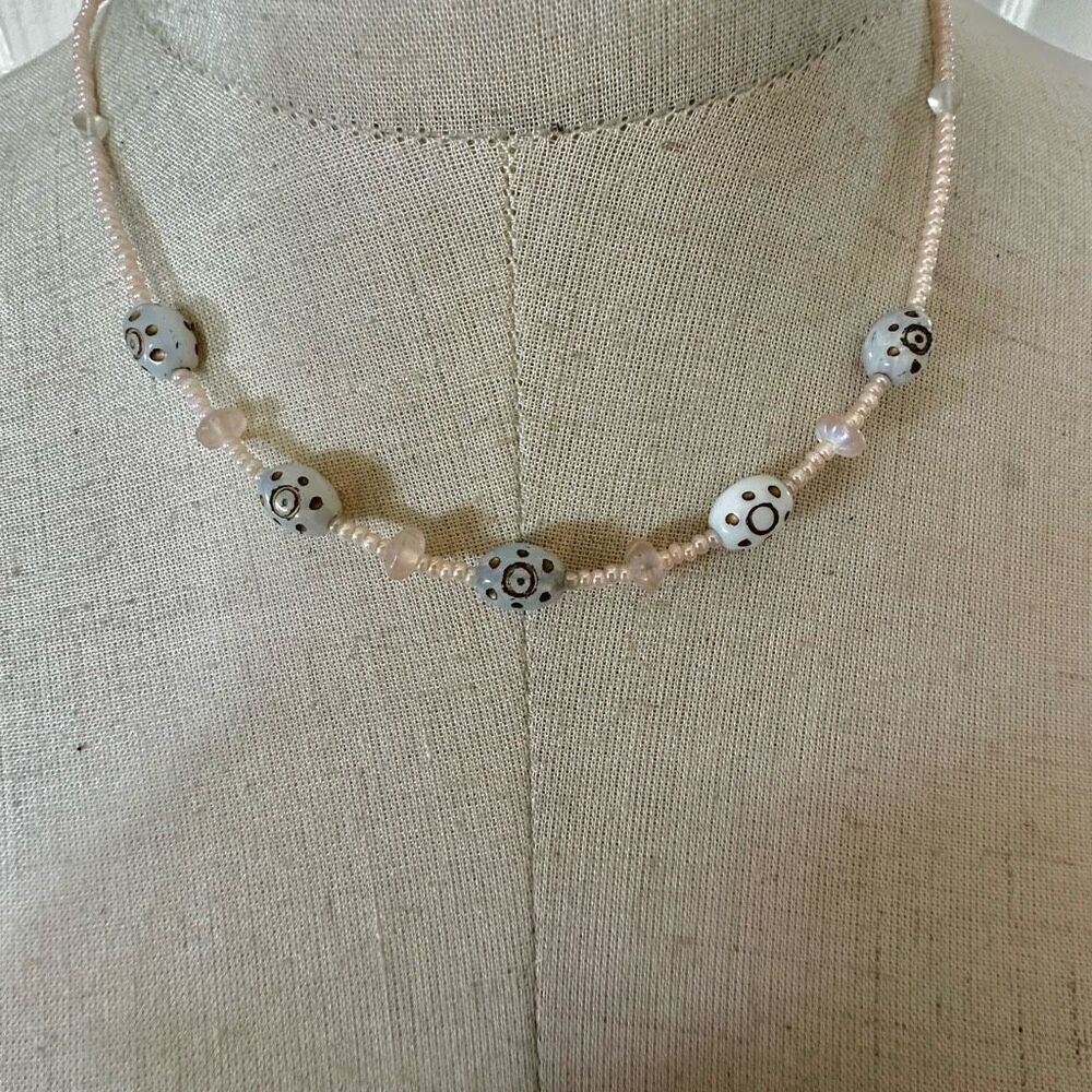 Pink beaded necklace